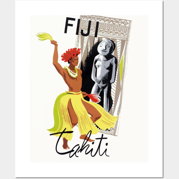 Fiji Tahiti Vintage Poster Wall Art by vintagetreasure